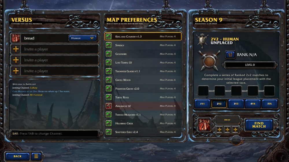 Warcraft III Reforged Forsaken Kingdom Ranked Play UI 1