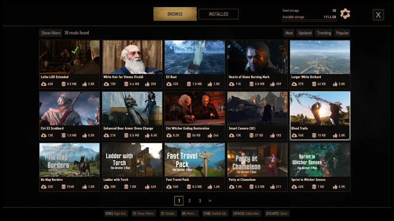 หน้ารายละเอียดม็อดพร้อมปุ่ม Subscribe ในเกมที่รองรับ mod.io