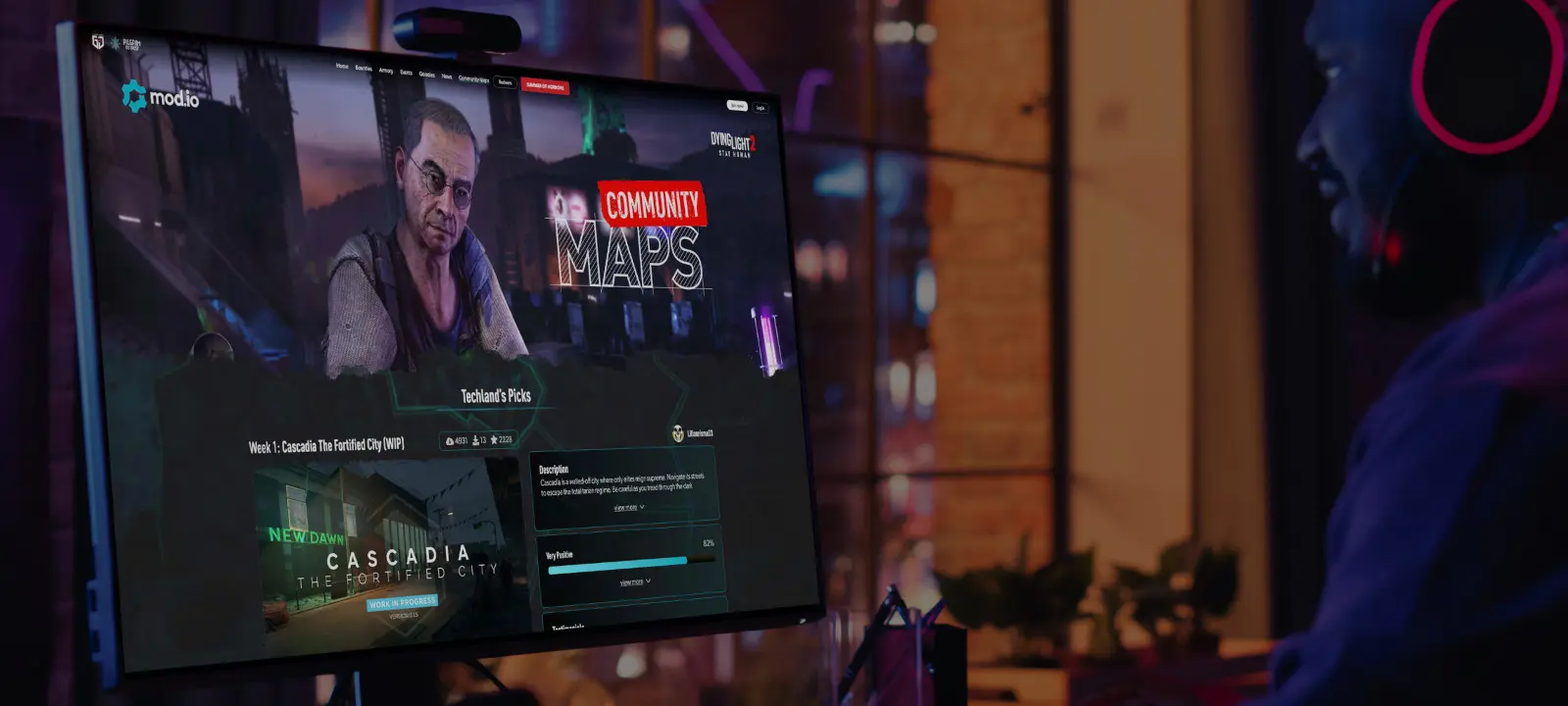 ตัวอย่างเกมที่รองรับ mod.io เช่น The Witcher 3 Remastered และ Baldur's Gate 3